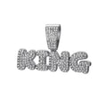Men Hip Hop Bling KING Letter Pendant Necklace With Miami Cuban Link Chain Full Crystal  Necklaces Men Male Hiphop Charm Jewelry