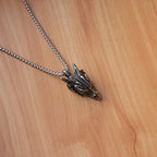Silver Dragon Head Pendant Necklace Stainless Steel