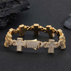 Iced Out Cross Infinity Bracelet CZ Cuban