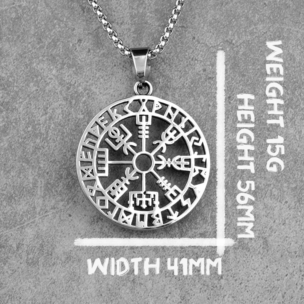 Stainless Steel Viking Pirate Odin Runes Men Necklaces Pendants Chain Punk for Boyfriend Male Jewelry Creativity Gift Wholesale