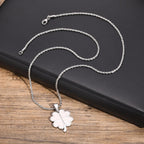 Four Leaf Clover Pendant Necklace — Stainless Steel
