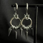 Gothic Spike Rivet Dangle Hoop Earrings Punk Avant-Garde