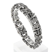Carved Cross Stainless Steel Bracelet