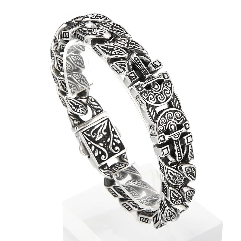 KALEN Cross Cuban Link Chain Bracelet Men‘s Heavy Stainless Steel 316L Male Charm Accessories Punk Personalized Jewelry