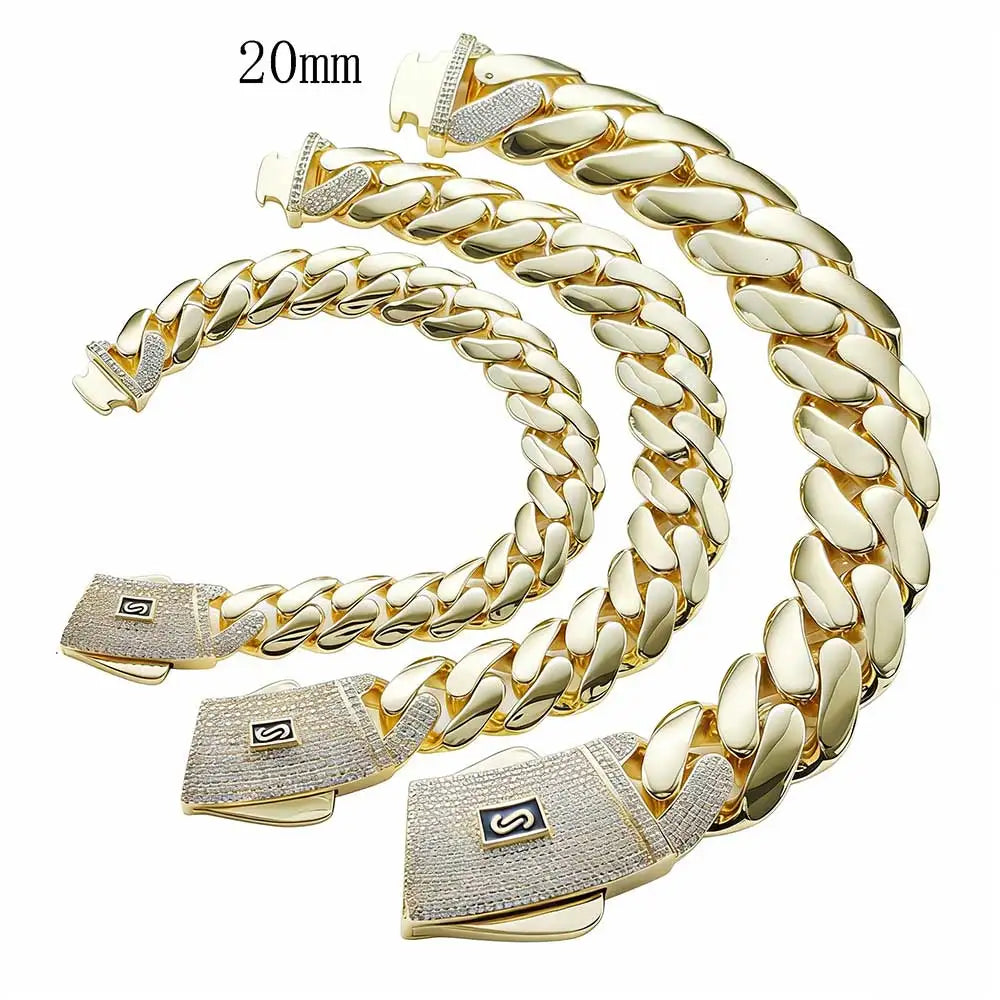 Cuban Chain Gold Iced Out 12/15/20MM Necklace