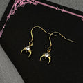 Star Moon Two-Tone Earrings Sterling Zircon Crescent