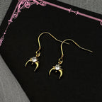 Star Moon Two-Tone Earrings Sterling Zircon Crescent