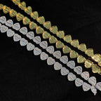 Iced Out Heart Necklace Stainless Steel 12MM