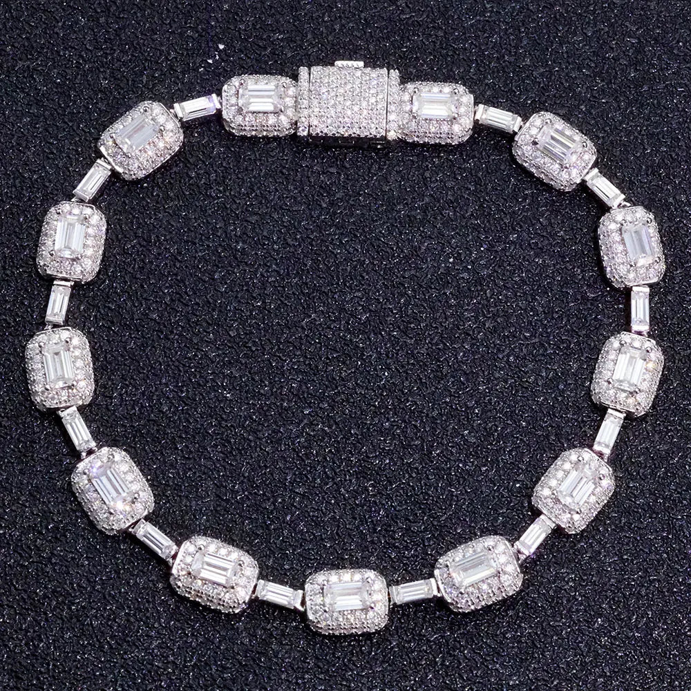 925 Silver VVS Moissanite Bracelet 7MM CZ
