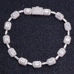 925 Silver VVS Moissanite Bracelet 7MM CZ