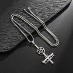 Inverted Cross Stainless Steel Pendant Necklace