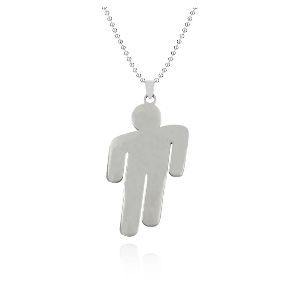 New Fashion Skew Head Tag Stainless Steel Pendant Necklaces for Men Women Wholesale Hip Hop Jewelry