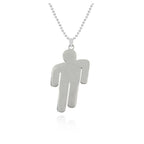 New Fashion Skew Head Tag Stainless Steel Pendant Necklaces for Men Women Wholesale Hip Hop Jewelry