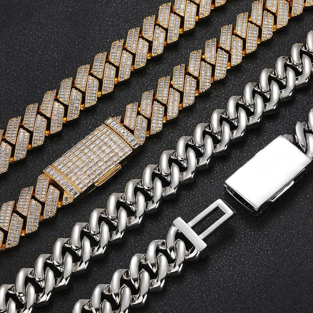 Iced Out Cuban Chain Necklace Stainless Steel 20MM