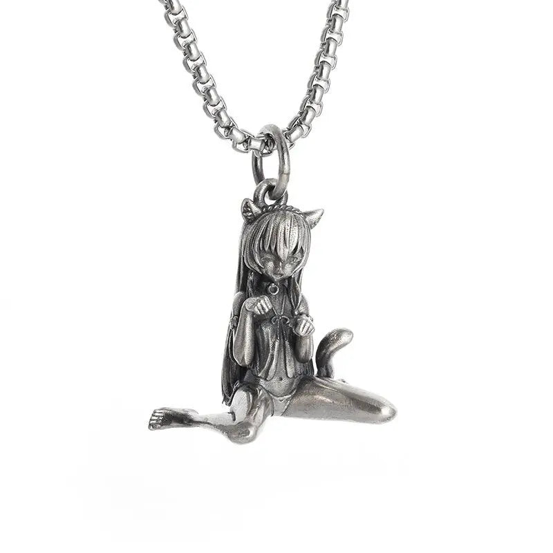 Gothic Succubus Pendant Necklace — Silver
