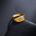 Skyrim Men's Open Fork Ring Stainless Steel Women's Adjustable Ring Fashion Punk Party Jewelry Friend Gift Wholesale