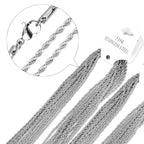 LUXUSTEEL 4MM Stainless Steel Hip-Hop Rock Unisex Fashion Jewelry Twisted Chain Necklace, Everyday Wear Versatile and Waterproof