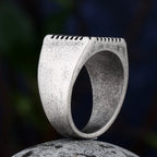 2022 Turkey Jewelry Black Square Ring Men Stainless Steel Mens Rings Natural Onyx Stone Vintage Cool Fashion Retro Punk