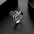 Titanium Steel Octopus Rings Gothic Deep Sea Monster Squid Finger Punk Tentacles Ring Adjustable Size Personality Jewelry Gift