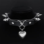 Moon Crescent Black Pendant Necklace — Stainless Steel