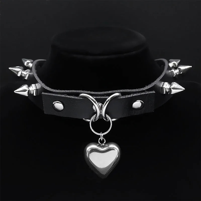Moon Crescent Black Pendant Necklace — Stainless Steel