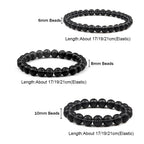 Natural Stone Bracelet Men 6/8/10mm White Black Dull Polish Matte Onyx Agates Shiny Round Beads Yoga Jewelry Bracelets