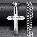 3D Cross Stainless Steel Pendant Necklace