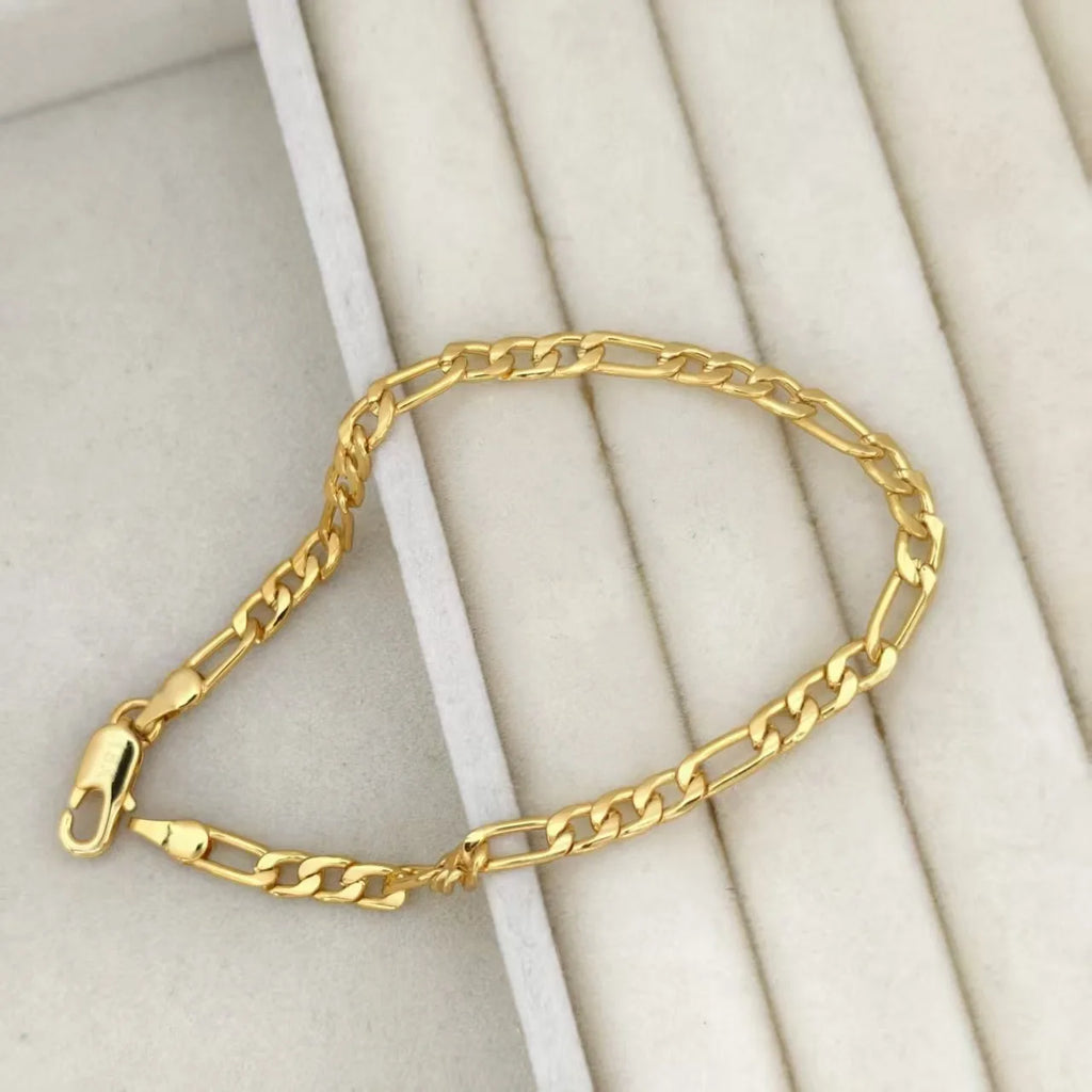 Gold-Tone Boss Chain Bracelet — 5-7mm Width, 20cm