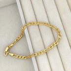 Gold-Tone Boss Chain Bracelet — 5-7mm Width, 20cm