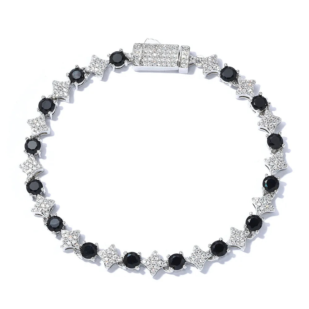 Black Star Tennis Bracelet Statement