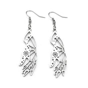 Gothic Star Silver Earrings Witchcraft Sun Palm