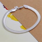 Twisted Chain Bracelet for Men & Women — Silver-Tone, Simple