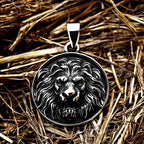 Round Lion Wolf Tiger Pendant — Stainless Steel