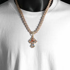 Cross Pendant Necklace Iced Out Colorful CZ