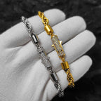 Rope Bracelet Iced Out Stainless Steel 6MM