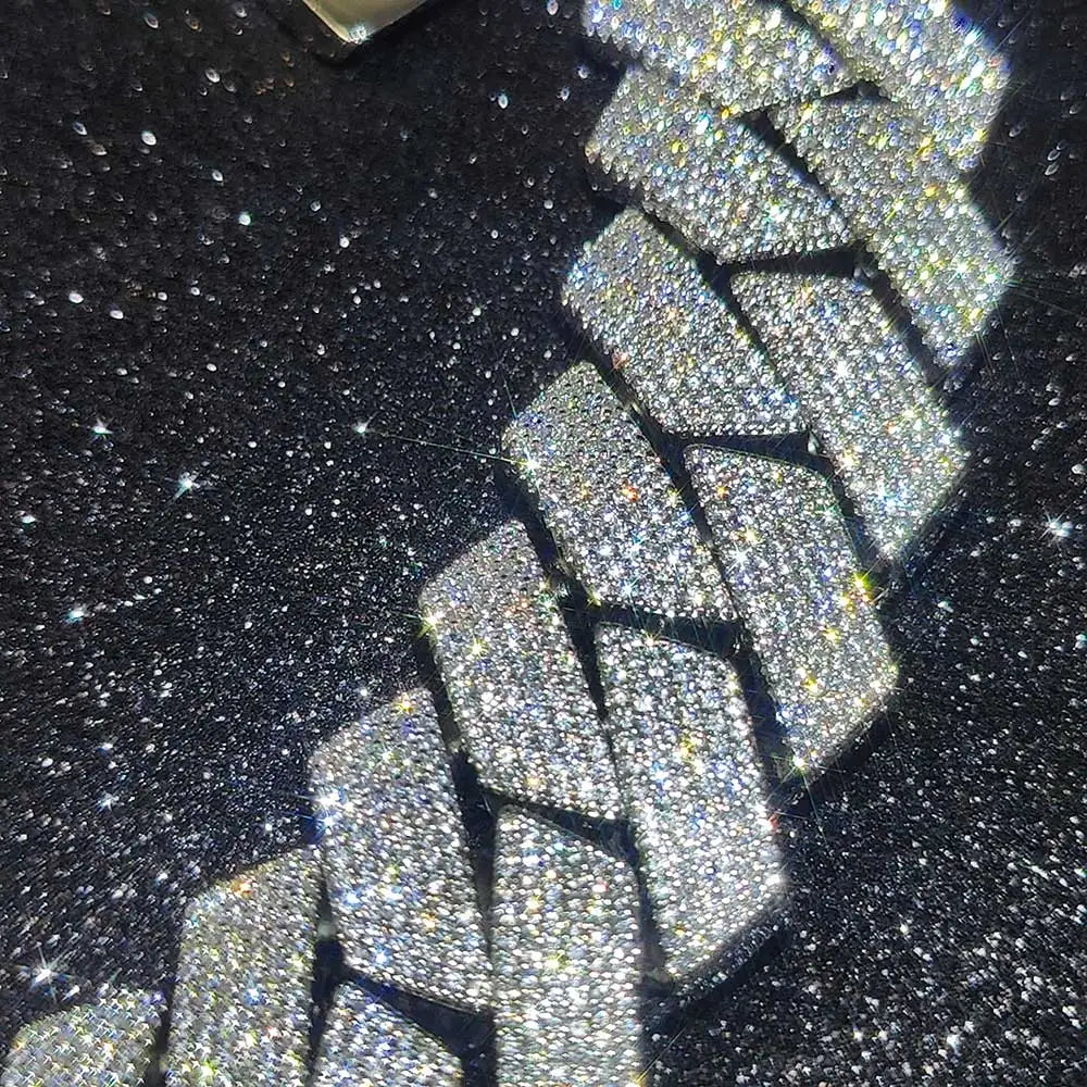 Iced Out Cuban Chain Necklace Stainless Steel 25MM