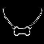 Y2K Dogs Bone Pendant Necklace Cool Accessories Cute Diy Chain For Women Girl Punk Korean Stainless Steel Male Party