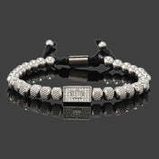 Crown Beads Charm Bracelet — Stainless Steel
