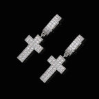 Iced Out Cross Lightning Stud Earrings