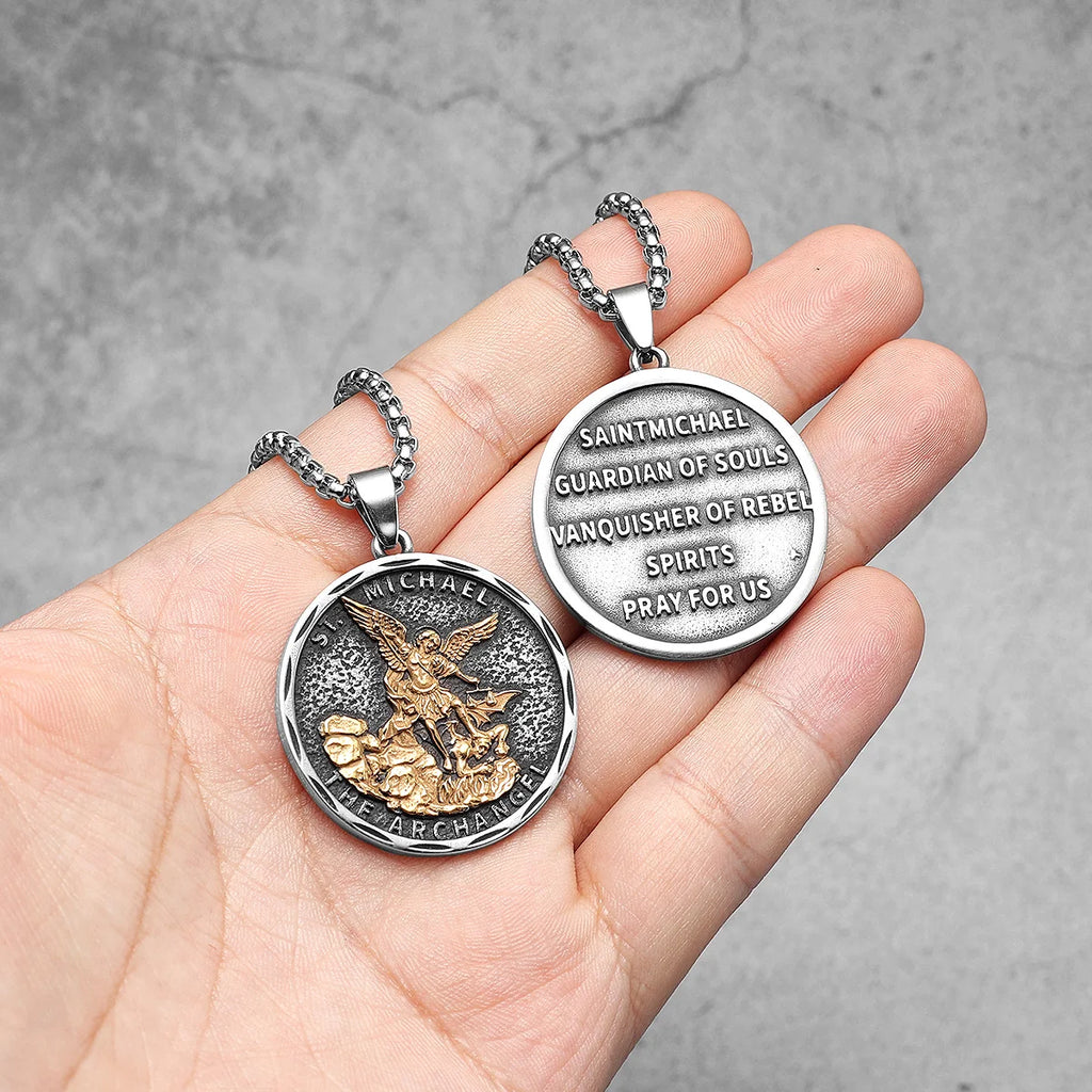 Archangel Michael Pendant — Stainless Steel