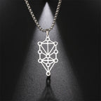 Kabbalah Sephirot Tree of Life Pendant Necklace — Stainless Steel