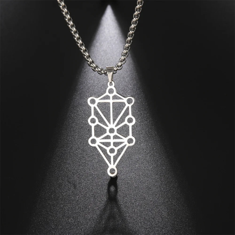 Kabbalah Sephirot Tree of Life Pendant Necklace — Stainless Steel