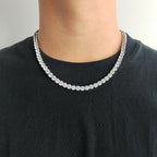 Iced Out Tennis Chain Necklace Stainless Steel