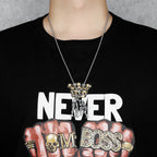 Kung Fu Combat Fight Pendant Necklace — Stainless Steel