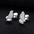 Iced Out Prayer Hand Earrings — 925 Silver