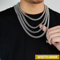 Iced Out Cuban Chain Necklace Stainless Steel Miami