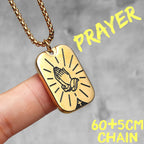 Praying Hands Cross Pendant — Stainless Steel