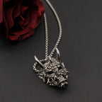 Vintage Punk Ghost Skull Mask Pendant Stainless Steel Chain Necklace Cool Men Rock Party Jewelry
