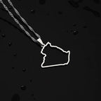 Algeria Map Pendant Necklace — Stainless Steel