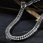 Vnox 3/5/7/9mm Thick Cuban Chain Necklaces for Men Women,Simple Miami Curb Links Collar,Waterproof Stainless Steel Unisex Chain